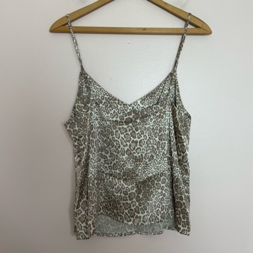 Rails Beige Paola Cheetah Print Satin Luxe Camisole Blouse Top Size Medium - Picture 3 of 5